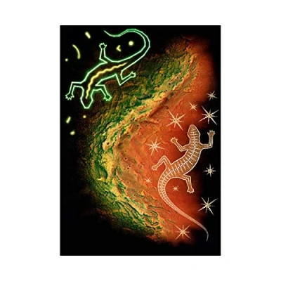 Image of Wee Blue Coo Painting Drawing Aboriginal Australian Lizard Style Wall Art Print