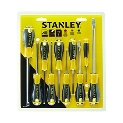 Image of STANLEY STHT0 60211 Essential Screwdriver Set Yellow (10 Piece)