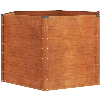 Image of vidaXL Garden Raised Bed Rusty 129x129x77 cm Corten Steel