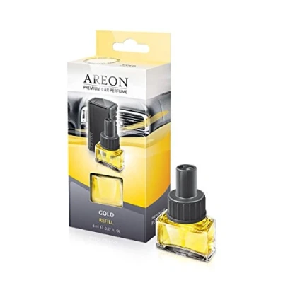 Image of AREON Car Air Freshener Vent Gold Refill Perfume Bottle Diffuser Liquid Glass 8ml Pack of 1