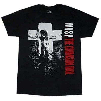 Image of KAQlMAO W.A.S.P. Crimson Idol&#039; Wasp Heavy Metal Band Twisted Sister T ShirtCasual Round Neck Shirt Black 3XL