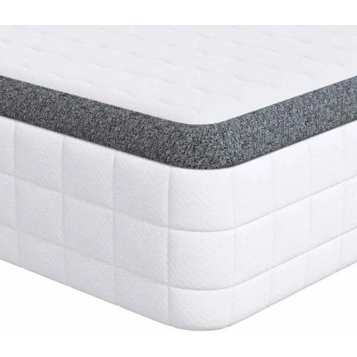 Image of vidaXL Mattresses White, Grey 90 x 200 cm Knitted fabric