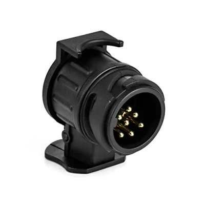 Image of QWORK® 13 Pin to 7 Towing Adaptor, 12V Waterproof Trailer Socket Converter Connector for Caravans Trailers