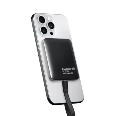 Image of TEAMGROUP PD20M 1TB Magnetic External SSD Read up to 2000MB/s USB 3.2 Gen 2x2 Type C 4K ProRes HDR Record iPhone 15&amp;16 Pro Max,iPad TPSEG2001T0C108