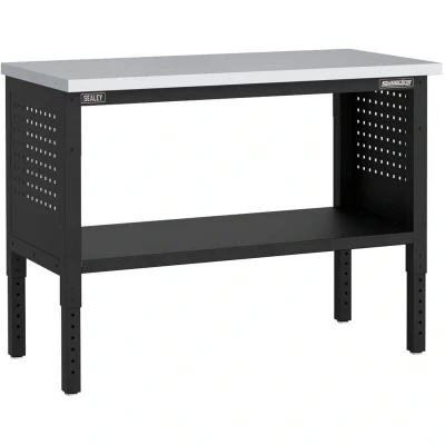 Image of Superline Pro Modular Adjustable Height Workbench with Stainless Steel Worktop 1265mm