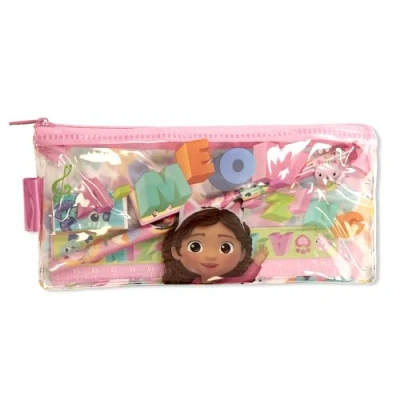 Image of Gabby&#039;s Dollhouse Kids School Supplies Stationery Set Pencil Case for Girls