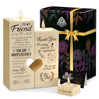 Image of CROWNLY CRYSTAL® Bestie Gifts Personalised for Women Sister Candles Ideas Xmas Friendship Friend Birthday Funny Her