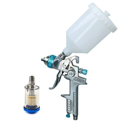Image of AB Tools HVLP Gravity Feed Spray Gun 1.4mm Nozzle 1/4&quot; BSP In Line Moisture Trap