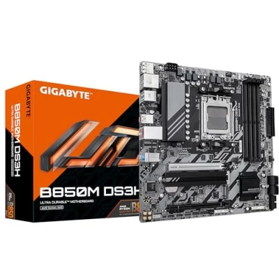 Image of GIGABYTE B850M DS3H Motherboard AMD Ryzen 9000 Series CPUs, 16+2+2 Phases Digital VRM, up to 8200MHz DDR5 (OC), 1xPCIe 5.0 + 4.0 M.2, 2.5 LAN, USB 3.2 Gen 2