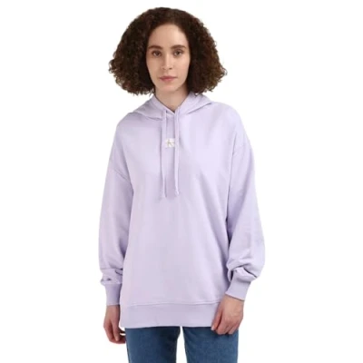 Image of Calvin Klein Jeans Label Oversized Hoodie Sweatshirt, Women&#039;s, Size: Large, Pastel lilac