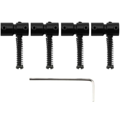 Image of Musiclily Pro 19mm Steel Bass Bridge Saddles for 4 String Precision Jazz Bass, Black (Set of 4)