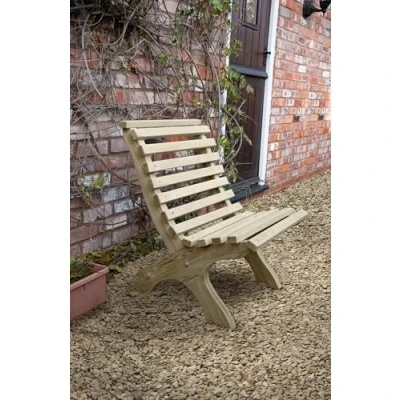 Image of Forest Kuba Curved Wooden Garden Chair 2&#039;0 x 2&#039;5 (0.60m 0.74m)