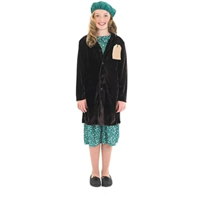 Image of Fun Shack Evacuee Costume Girl, Girls WW2 Costume, for Girls, 1940s Fancy Dress Large