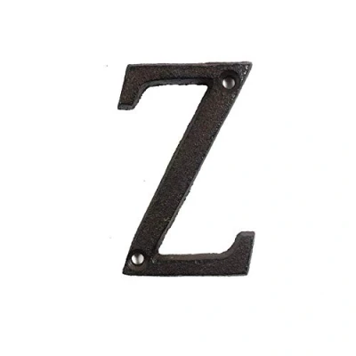 Image of ausuky Cast Iron Retro Metal Alphabet Letters Numbers Sign Address Door Cafe Wall Decor A to Z,0 9 (Z)