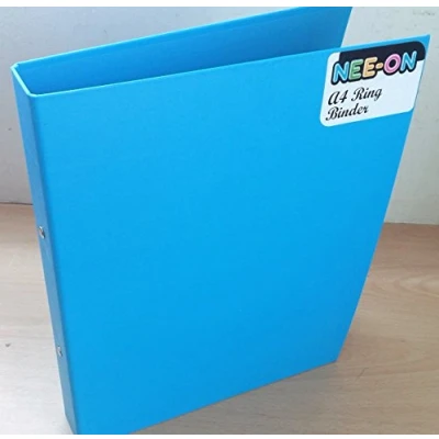 Image of A4 Ring Binder Folder Neon Blue Pack of 2