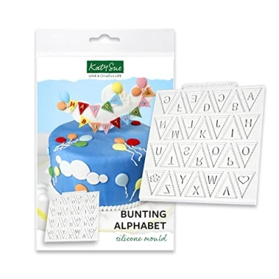 Image of Katy Sue Bunting Alphabet Silicone Mould for Cake Decorating &amp; Crafts