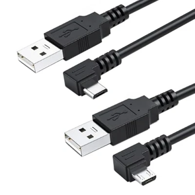 Image of CY Micro USB Male Right Angled 90 Degree to 2.0 Data Cable for Cell Phone &amp; Tablet 5m 16ft