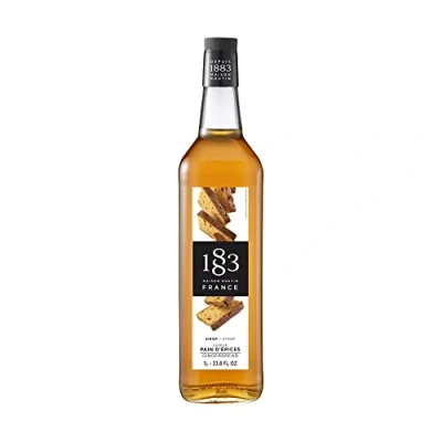 Image of 1883 Maison Routin Premium Gingerbread Syrup for Coffee, Hot Chocolate, Tea, Cocktails, Mocktails, Desserts Glass 1L
