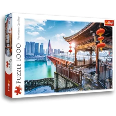 Image of Trefl Chongqing China 1000 Piece Jigsaw Puzzles for Adults &amp; Children Aged 12+ Twin River Bridges Puzzle