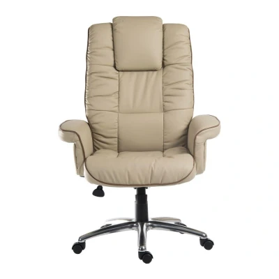 Image of TEKNIK Windsor Bonded Leather Tilting Executive Chair Cream