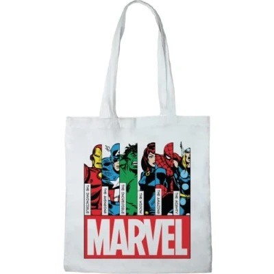 Image of Marvel Unisex Bwmarcobb002 Tote Bag, White, 38 x 40 cm, Utility