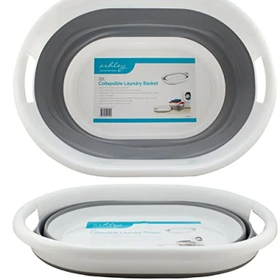 Image of Grey 22L Collapsible Laundry Basket By Ashley