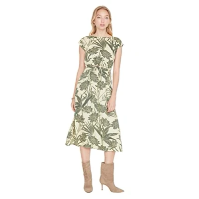 Image of Trendyol Women&#039;s Midi A line Regular Dress, Green, 40