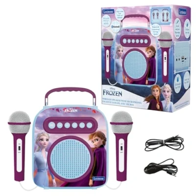 Image of Lexibook BTC050FZ Frozen 2, Anna &amp; Elsa, My Connected Speaker with Microphone, Aux in Jack, TF/SD Input, Blue