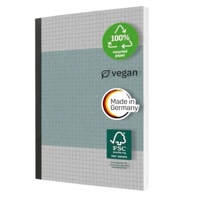Image of SIGEL SN200 Notebook, Squared, 80 g/m², Approx. A5, Blue, softcover, 200 Pages, Sustainable
