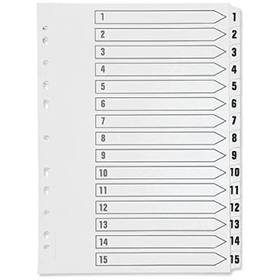 Image of Q Connect 1 15 Index Multi punched Polypropylene White A4 Ref KF01355