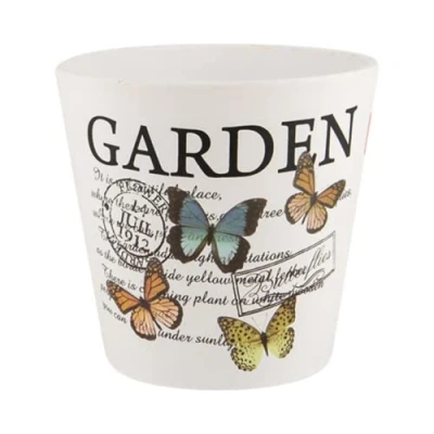 Image of FabFinds Indoor Planter Decorative Flower Plant Pots (17cm, White Tulip)