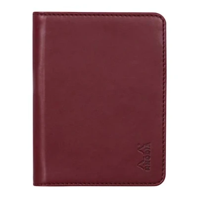 Image of RHODIA 211008C Rhodiarama Clipboard and Document Holder Booklet N11 Lie de Vin for Notepads or A7 Format Notebooks (7.4 x 10.5 cm) Premium Italian Faux Leather