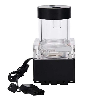 Image of 800L/H 8W 7V Water Cooling Pump Tank with 4 Meters Head &amp; LED Power Indicator G1/4 Thread Fast Heat Dissipation CPU System (Black 12cm)