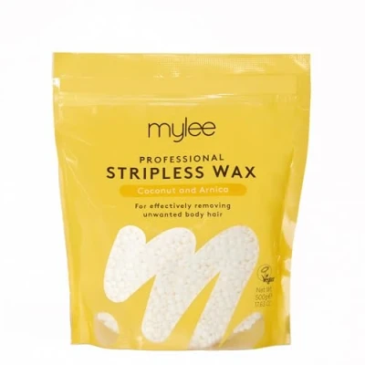 Image of Mylee Professional Hard Wax Beads 500g, Stripless Depilatory Waxing Pellets Solid Film Beans No Strip Needed, Painless Gentle Hair Removal of Full Body, Face &amp; Bikini Line (Coconut Arnica)