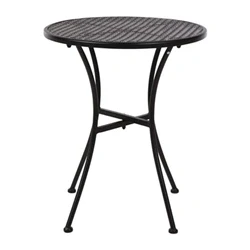 Image of Bolero Black Steel Patterned Round Bistro Table 600mm