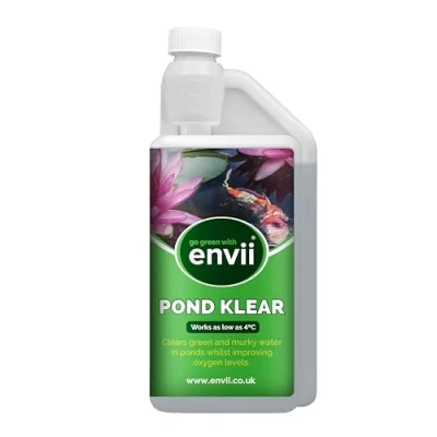 Image of Envii Pond Klear Natural Green Water Treatment, Clears and Murky for Crystal Clear Healthy Water, Safe all Fish Wildlife 1L Treats 40,000 Litres