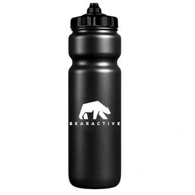 Image of Bearactive Sports Bottle UK Made Lightweigh Gym Water 750ml with Valve Sprout BPA Free Plastic, Dishwasher and Leak Proof for Gym, Bike, Running, Hiking, Football (Black, 1 Bottle)