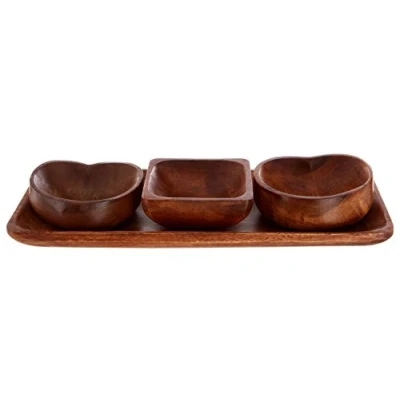 Image of Premier Housewares Socorro Serving Dish Set 5 x 36 15 cm, Acacia Wood