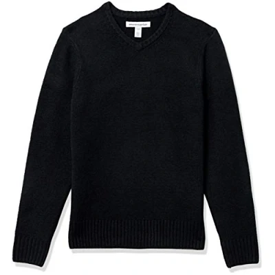 Image of Amazon Essentials Men&#039;s Long Sleeve Soft Touch V Neck Jumper, Black, M
