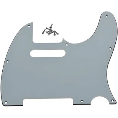 Image of Dopro 8 Hole Tele Guitar Pickguard Scratch Plate for USA/Mexican FD Telecaster White 3 Ply
