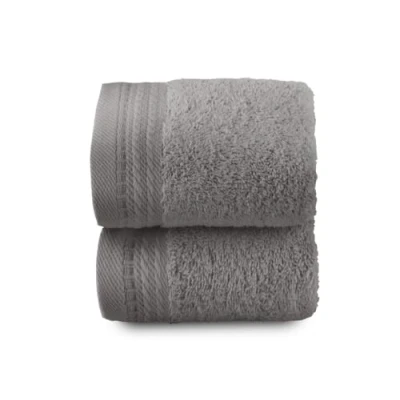 Image of Top Towel Premium Large Bath Towels 2 Face or Bidet 30x50cm 100% Cotton 600g Grey
