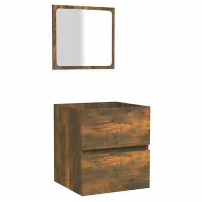Image of vidaXL Bathroom Cabinet with Mirror White Engineered Wood