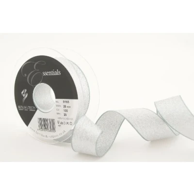 Image of Berisfords Lame Fabric, Silver, 25mm