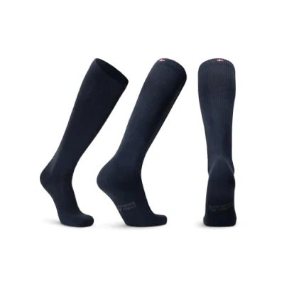 Image of DANISH ENDURANCE Compression Socks Men &amp; Women, Organic Cotton Flight Socks, Graduated 14 18 mmHg, Unisex, 43 47, Navy