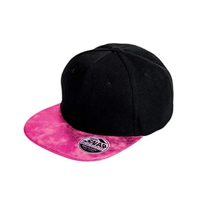 Image of Result Bronx Glitter Flat Peak Snapback Cap Black/Pink One Size