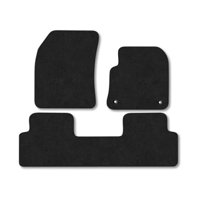 Image of Car Mats Compatible with DS7 (2018 ) Tailored Fit Black Carpet Floor Set Accessory Custom 4 Pieces Anti Slip Backing &amp; Binding Trim Edge