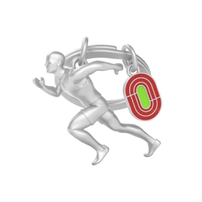 Image of O meta[l]morphose METALMORPHOSE Metal 3D Athletics Keyring Passion Sport Men&#039;s Gift, Women&#039;s Olympic Games silver, One Size, Modern