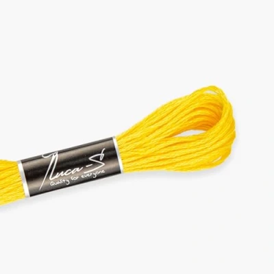 Image of Premium Embroidery Thread Luca S, 100% Giza Cotton, Oeko TEX Certified Stranded Cotton 366 / DMC 726 Anchor 305