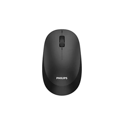 Image of PHILIPS SPK7307BL Ergonomic Design Wireless Mouse With 2.4GHz Connection, 1600 PPP, Ambidextrous Grip, Black