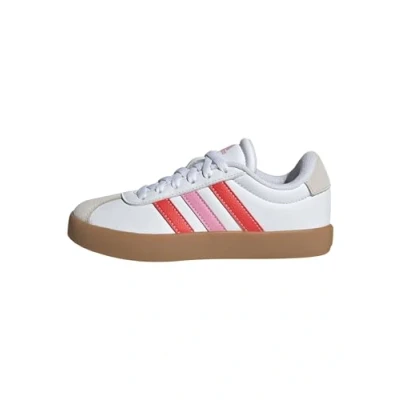 Image of adidas VL Court 3.0 Shoes Kids, FTWR White/Bright red/Bliss Pink, 10 UK Child